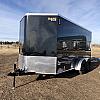 Black 2026 Prairie Road 7'x14' Cargo Trailer Tandem Black Ramp Door - V Nose  -
