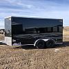 Black 2026 Prairie Road 7'x14' Cargo Trailer Tandem Black Ramp Door - V Nose  -