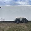 White 2026 Prairie Road 7'x16' Cargo Trailer Tandem V Nose White Ramp Door