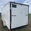 White 2026 Prairie Road 7'x16' Cargo Trailer Tandem V Nose White Ramp Door