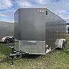 Charcoal 2026 Prairie Road 7'x16' Cargo Trailer Tandem V Nose Charcoal Ramp Door