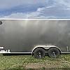 Charcoal 2026 Prairie Road 7'x16' Cargo Trailer Tandem V Nose Charcoal Ramp Door