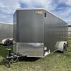 Charcoal 2026 Prairie Road 7'x16' Cargo Trailer Tandem V Nose Charcoal Ramp Door