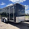 Black 2022 Prairie Road USED 7'x14' Cargo Trailer Tandem Black Barn Doors