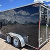 Black 2022 Prairie Road USED 7'x14' Cargo Trailer Tandem Black Barn Doors