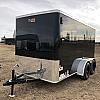Black 2027 Prairie Road 6'x12' Cargo Trailer Tandem Axle Barn Doors