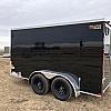 Black 2027 Prairie Road 6'x12' Cargo Trailer Tandem Axle Barn Doors