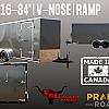 Charcoal 2027 Prairie Road 7'x16' Cargo Trailer Tandem Sport V Nose Charcoal Ramp Door