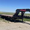 Black 2027 Double A 30' Pro Gooseneck Flatdeck Trailer 2x10,000 lb Axles at FM Trailer World