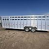 Alum 2027 Duralite 8'x25' Trail Drive (96"x25') Aluminum Stock Trailer 54" Wide Side Door