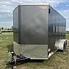 Charcoal 2027 Prairie Road 7'x16' Cargo Trailer Tandem Sport V Nose Charcoal Ramp Door 2x3500 lb Axles at FM Trailer World