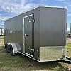 Charcoal 2027 Prairie Road 7'x16' Cargo Trailer Tandem Sport V Nose Charcoal Ramp Door 2x3500 lb Axles at FM Trailer World