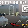 Charcoal 2027 Prairie Road 7'x16' Cargo Trailer Tandem Sport V Nose Charcoal Ramp Door 2x3500 lb Axles at FM Trailer World