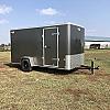 Charcoal 2025 Prairie Road 6'x12' Cargo Trailer Single Axle Barn Door 1x3500 lb Axle at FM Trailer World
