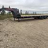 Charcoal 2027 Double A 32' Pro Gooseneck Flatdeck Trailer 2x10,000 lb Axles at FM Trailer World
