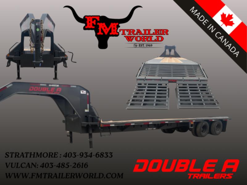 Charcoal 2027 Double A 32' Pro Gooseneck Flatdeck Trailer 2x10,000 lb Axles at FM Trailer World
