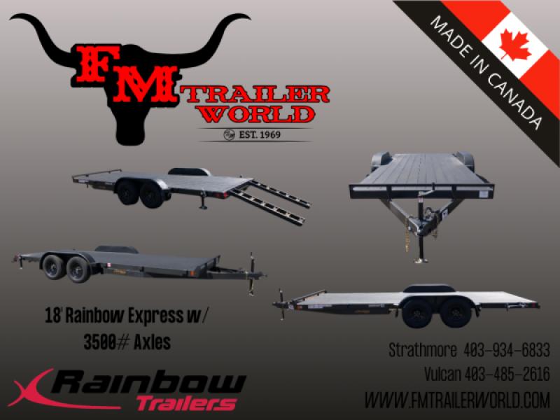 Black 2027 Rainbow Trailers 18' Express Car & Equipment Trailer 2x3,500 lb Axles at FM Trailer World