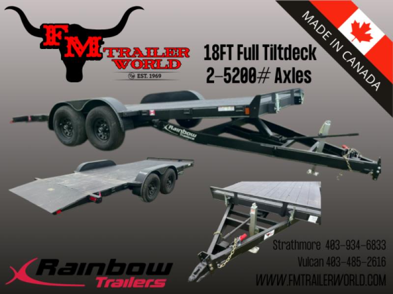 Black 2027 Rainbow Trailers 18' Excursion Tilt Deck Trailer 2x5,200 lb Axles at FM Trailer World