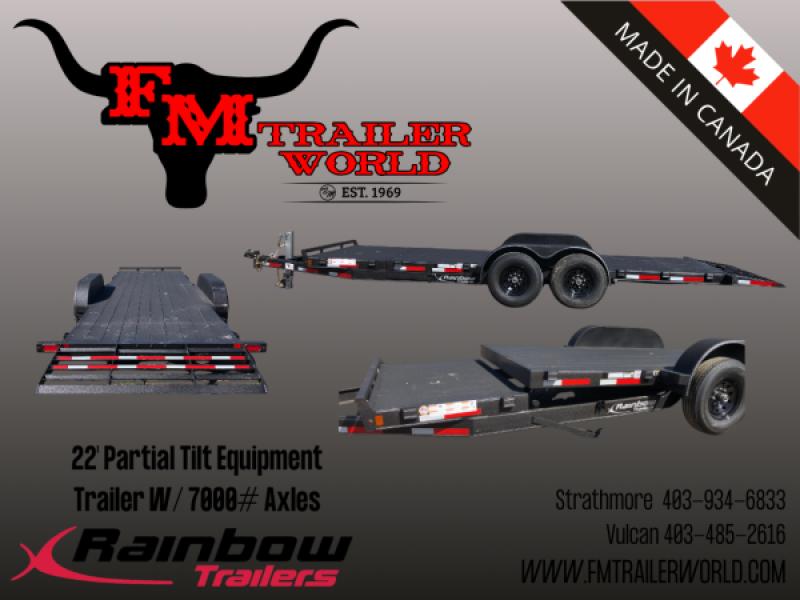 Black 2027 Rainbow Trailers 22' Excursion Partial Tilt Trailer 2x7000 lb Axles at FM Trailer World