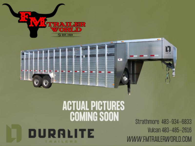 2027 Duralite 7.5 x25' Trail Drive (90") Aluminum Stock Trailer 2x7000 lb Axles at FM Trailer World