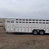 2027 Duralite 8'x25' Trail Drive (25' x96") Aluminum Stock Trailer 48" Wide Side Door 2x8000 lb Axles at FM Trailer World