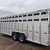 2027 Duralite 8'x25' Trail Drive (25' x96") Aluminum Stock Trailer 48" Wide Side Door 2x8000 lb Axles at FM Trailer World