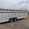 2027 Duralite 8'x25' Trail Drive (25' x96") Aluminum Stock Trailer 48" Wide Side Door 2x8000 lb Axles at FM Trailer World