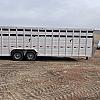 2027 Duralite 8'x25' Trail Drive (25' x96") Aluminum Stock Trailer 48" Wide Side Door 2x8000 lb Axles at FM Trailer World