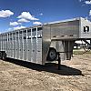Alum 2027 Duralite 8'x30' Trail Drive (96"x30') Aluminum Stock Trailer 54" Wide Side Door 3x8000 lb Axles at FM Trailer World