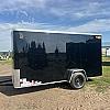 Black 2027 Rainbow Trailers 6'x12' Prairie Road Cargo Trailer Single Axle Black Ramp 1x3500 lb Axle at FM Trailer World