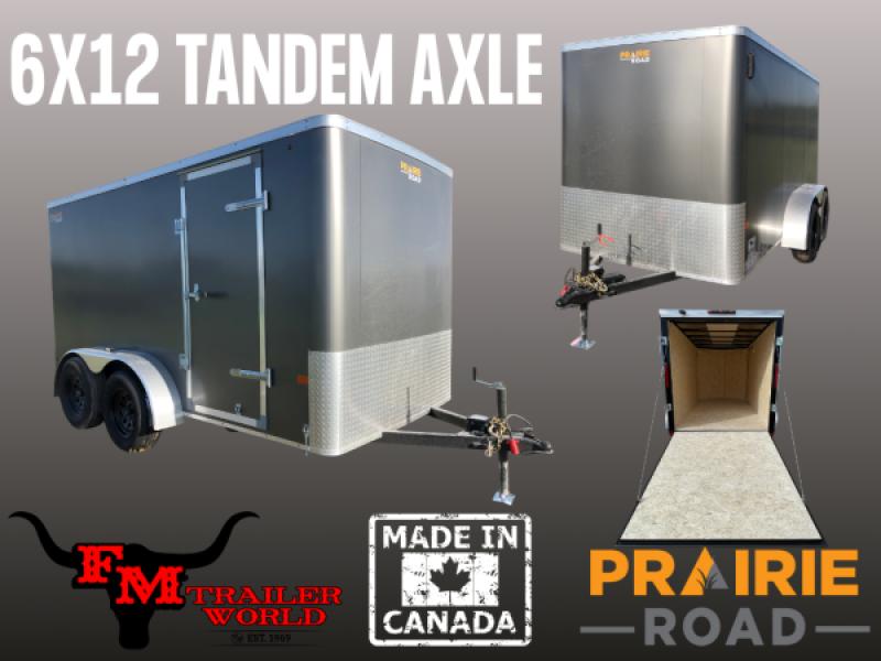 Charcoal 2027 Rainbow Trailers 6'x12' Prairie Road Cargo Trailer Tandem Ramp Door Charcoal 2x3500 lb Axles at FM Trailer World