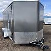 Charcoal 2027 Rainbow Trailers 7'x14' Prairie Road Cargo Sport Trailer Tandem Charcoal Barn - V Nose  - 2x3500 lb Axles at FM Trailer World