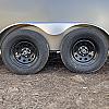 Charcoal 2027 Rainbow Trailers 7'x14' Prairie Road Cargo Sport Trailer Tandem Charcoal Barn - V Nose  - 2x3500 lb Axles at FM Trailer World