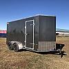 Charcoal 2027 Rainbow Trailers 7'x14' Prairie Road Cargo Sport Trailer Tandem Charcoal Barn - V Nose  - 2x3500 lb Axles at FM Trailer World