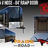 Black 2027 Rainbow Trailers 7'x16' Prairie Road Cargo Trailer Tandem V Nose 84" Ramp Door 2x3500 lb Axles at FM Trailer World