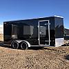 Black 2027 Rainbow Trailers 7'x16' Prairie Road Cargo Trailer Tandem V Nose 84" Ramp Door 2x3500 lb Axles at FM Trailer World