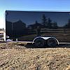 Black 2027 Rainbow Trailers 7'x16' Prairie Road Cargo Trailer Tandem V Nose 84" Ramp Door 2x3500 lb Axles at FM Trailer World