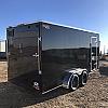 Black 2027 Rainbow Trailers 7'x16' Prairie Road Cargo Trailer Tandem V Nose 84" Ramp Door 2x3500 lb Axles at FM Trailer World
