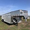 2027 Duralite 7.5x30' Trail Drive (90") Aluminum Stock Trailer Wide Side Door 3x7000 lb Axles at FM Trailer World