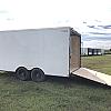 White 2027 Rainbow Trailers 8'.5x16' Prairie Road Cargo Trailer Ramp Door - V Nose  - 2x5200 lb Axles at FM Trailer World