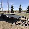 Black 2027 Rainbow Trailers 20' HD Equipment Trailer Flip Up Ramps 2x7,000 lb Axles at FM Trailer World