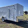 White 2026 Rainbow Trailers 6'x12' Prairie Road Cargo Trailer Single Axle White Barn Door 1x3500 lb Axle at FM Trailer World