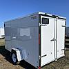 White 2026 Rainbow Trailers 6'x12' Prairie Road Cargo Trailer Single Axle White Barn Door 1x3500 lb Axle at FM Trailer World