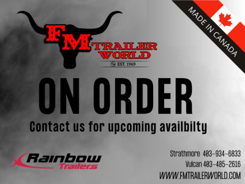 Black 2027 Rainbow Trailers 7'x14' Express Utility Trailer with Ramp Sides & LG Ramp 1x5,200 Axle at FM Trailer World – Image 1