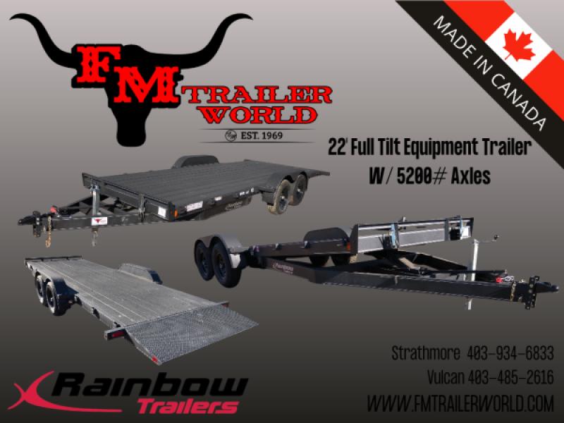 Black 2027 Rainbow Trailers 22' Excursion Tilt Deck Trailer 2x5200 lb Axles at FM Trailer World – Image 1